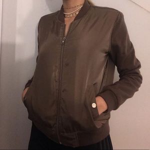 Brown bomber jacket